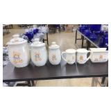 VNTG 6 PC. STONEWARE SET: TEDDY BEAR