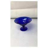 VNTG. COBALT BLUE PEDESTAL CANDY DISH