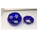 2 VNTG. COBALT BLUE BOWLS