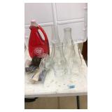 LOT OF OIL LAMP ACCESSORIES AND SHADES