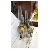 LOT OF ASST. BRASS OIL LAMPS