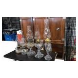 (5) GLASS OIL LAMPS