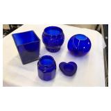LOT OF COBALT BLUE VASES