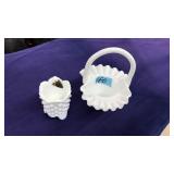 2 PC. MILK GLASS DECOR