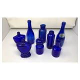 (8) ASST. COBALT BLUE BOTTLES