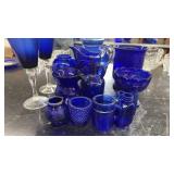 LOT OF ASST. COBALT BLUE GLASS