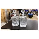 (2) LEAD CRYSTAL CUT GLASS DECANTERS W/STOPPERS
