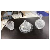 LOT OF LEAD CRYSTAL GLASS SERVINGWARE