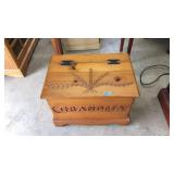 WOODEN STORAGE BOX CARVED 'GRANDMA'