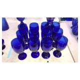 12 COBALT BLUE WINE GOBLETS