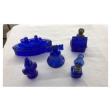 LOT OF ASST. COBALT BLUE DECOR