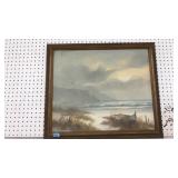 SIGNED K.WILLSON BEACH LANDSCAPE ON CANVAS