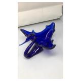 VNTG. MID CENTURY MODERN COBALT BLUE GLASS SWAN