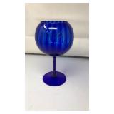 VNTG. 12' COBALT BLUE GLASS STEM VASE