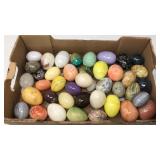 COLLECTION OF POLISED STONE EGGS