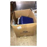 BOX OF ASST. LIGHTBULTS, HOUSEHOLD, SMALL COOLER