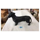 VNTG. CAST IRON DACHSHUND COINBANK