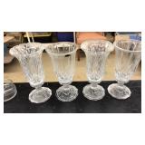 (4) 2PC LEAD CRYSTAL HURRICANE CANDLE HOLDERS, USA