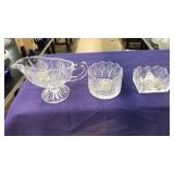 (3) FIFTH AVENUE CRYSTAL GLASS SERVING DISHES