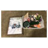 LOT OF HOLIDAY DECOR & CHRISTMAS TREE STAND