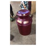 ANTQ. PAINTED METAL MILK CAN