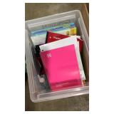 TOTE W/ CARDSTOCK, FOLDERS, NOTEBOOKS, ETC