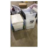 (6) PLASTIC STORAGE TOTES