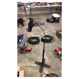ADJUSTABLE HEIGHT FLOOR STAND W/DEVICE HOLDER