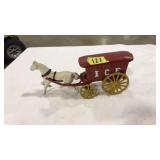 VNTG. CAST IRON ICE BLOCK HORSE DRAWN CARRIAGE