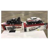 (2) CHEVY DRAG CAR & TRAILER DIE CAST MODELS
