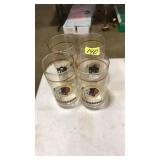 (4) REDSKINS GLASS TUMBLERS