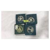 (4) LENOX CHRISTMAS ORNAMENTS IN BOXES