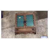 VNTG. WOOD WALL MOUNT SPICE CABINET