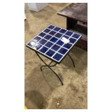 WROUGH IRON & TILE ACCENT SIDE TABLE
