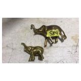 (2) SMALL BRASS ELEPHANT FIGURINES