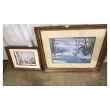 2 FRAMED WINTER SCENE PRINTS
