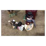 (3) METAL SNOWMAN FIGURINES