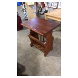 ANTQ. WOOD MAGAZINE RACK SIDE TABLE