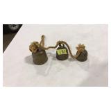 VNTG. GRDUATED BRASS BELLS ON ROPE