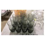 VNTG. SMOKEY GREY GLASSWARE