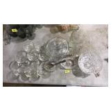 LOT OF CLEAR& CUT GLASS GLASSWARE