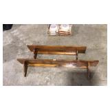 (2) WOOD WALL MOUNT SHELVES