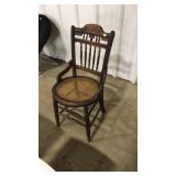 VICTORIAN ARM CHAIR W/ CANE SEAT