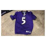 BALTIMORE RAVENS FLACCO #5 JERSEY, SIZE MEDIUM