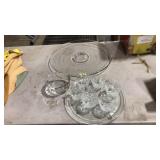 LOT OF CLEAR GLASS SERVINGWARE