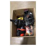 BOX OF FLASHLIGHTS AND MISC TOOLS