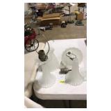 PAIR OF FROSTED GLASS FAIRY TABLE LAMPS