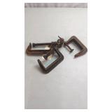 Lot of 3 Vintage C-Clamps, 1 E.C. Stearns, 3'...