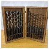 13-Piece Vintage Auger Drill Bit Set in Wooden...