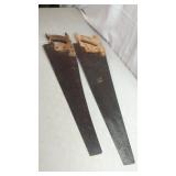 Vintage 26' Panel Hand Saws, Hardwood Carved...